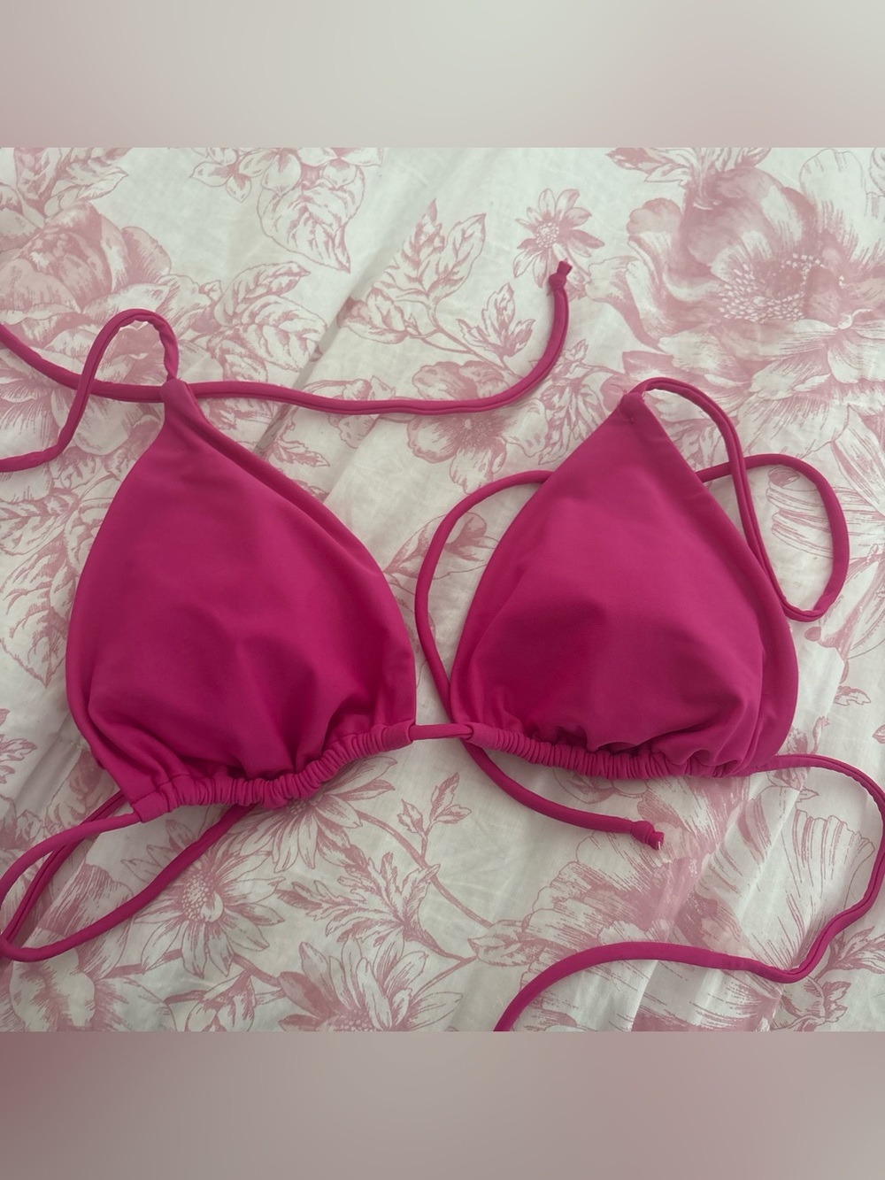Hot Pink Triangle Bikini Top